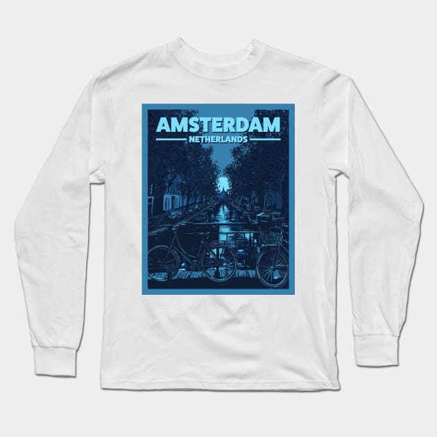 Amsterdam Long Sleeve T-Shirt by nicholashugginsdesign